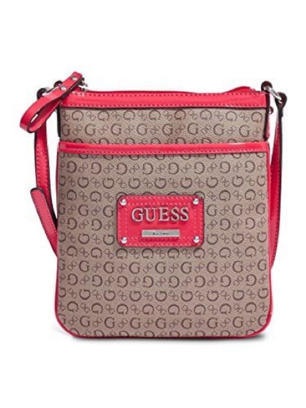 GUESS Pink Logo Adjustable Strap Crossbody Bag